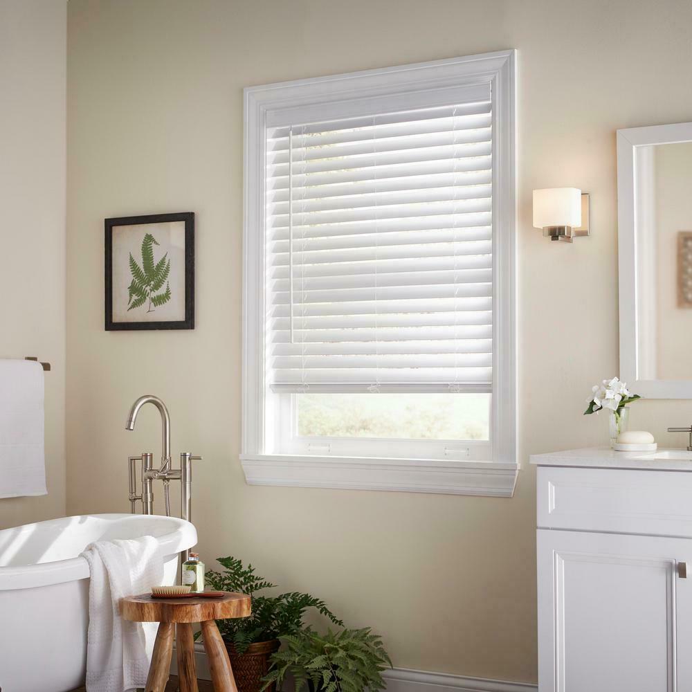 Primary image for CUSTOM CUT Sizes Home Decorators White Cordless 2" Premium Faux Wood Blinds