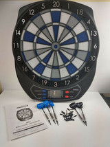 Electronic Dart Board Halex 64310 Blue Gray Black with 5 Plastic Tip Dar... - $26.26
