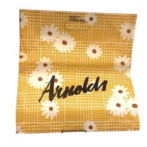 Arnold&#39;s Dept Store Shopping Bag, Yellow Daisies and Plaid Pattern, Large Paper - £45.63 GBP