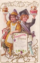 Thanksgiving Menu Entree Health Wealth Garnished with Joys Love Postcard E23 - $9.99