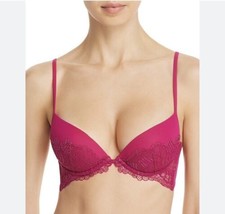 La Perla 34C Dream Bra Magenta Pink Lace Wire Support Padded Push Up Int... - £58.04 GBP