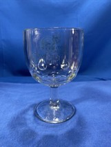 Vintage 1970&#39;s Olympia Beer Goblet Heavy Glass Footed Thumbprint Beer Mug - £9.77 GBP