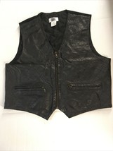 L ~ CITY STREETS Men’s Black Leather with Wool Back ~ Western/Biker Zip ... - £36.70 GBP