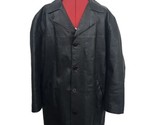 Men&#39;s Black Premium Nappa Leather TownCraft Jacket LARGE TALL Button Ove... - $49.45