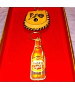 Handmade vintage leather coin purse keychain and beer bottle keychain - $28.49 CAD