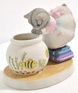 Kitty Cucumber Cat Figurine Looking Into Fishbowl Anthropomorphic Gray T... - $9.74