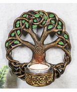 Wiccan Celtic Knotwork Tree Of Life Votive Candleholder Wall Sconce Plaq... - $492.62 MXN