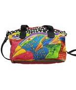 Laurel Burch HARLEQUIN BIRDS Spirit Tropical Canvas Cosmetic Handbag Cro... - $12.98