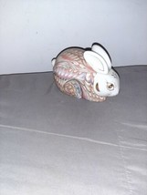 Vintage Pink and Gold Rabbit Ceramic Dish With Lid - £11.84 GBP