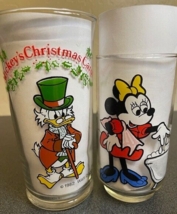 Vtg Lot 2 Mickey Mouse Club Glass &quot;Minnie Mouse Tub Water&quot; Disney Scroog... - $26.99