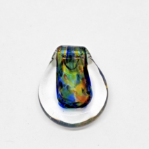 Signed HOGLUND Art Glass Pendant Clear Multicolor Collectible Ola Höglund - £62.89 GBP