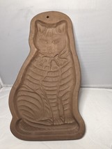 Vintage Hartstone Pottery Sitting Tabby Cat Cookie Mold Craft Mold Bow Bell Sign - £19.56 GBP