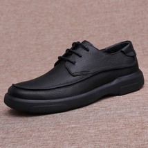 Brand Men Casual Genuine Leather Shoes Thick Soft Bottom Wear-Resistant Business - £85.51 GBP