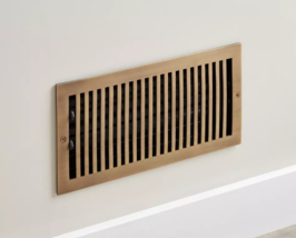 New Brushed Brass 6" x 10" Modern Brass Wall Register by Signature Hardware - $49.95