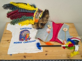 Vintage Cherokee North Carolina Souvenir Shirt Vest Headdress Child Sz S... - $175.77