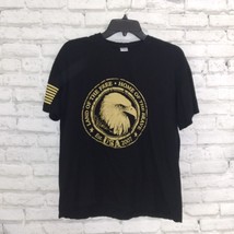 Land Of The Free Home Of The Brave T Shirt Womens Large Black Bald Eagle America - £9.49 GBP