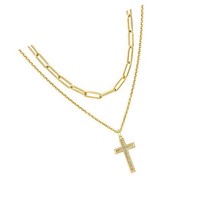 Gold Cross Necklace for Women Girls,Layered Cross for - £44.02 GBP