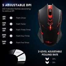 Wireless Gaming Mouse 2.4G Computer Mouse Wireless Mice With Quiet Button Design - £9.76 GBP