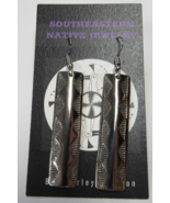 New Dangle Earrings Nickel Silver Mountain Design Single Panel C Johnson - €25,31 EUR