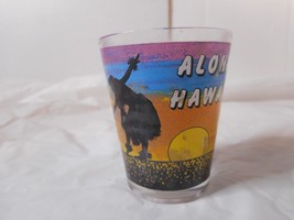 Aloha Hawaii Shot Glass Ukulele Hula Dancer Lei Sun Water Union Brand Colorful - £7.76 GBP