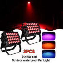 Outdoor Flood par light 24x15w Waterproof RGBWAUV 6in1 Led City Color Wa... - $544.53