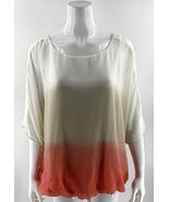 Alfani Womens Top Plus Size 1X Ivory Tan Coral Ombré Blouse Sequin Sleev... - $508.49 MXN