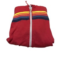 Aviator Nation 5 STRIPE HOODIE Red Unisex Size Medium Full Zip - $1,867.36 MXN