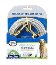 Four Paws Pet Select Heavy Weight Walk-About Tie-Out Cable for Dogs Up t... - $29.65+