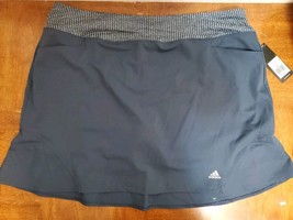ADIDAS Navy Blue Golf Skort Flare Flex Waist Stretch Pockets Black Size ... - $24.95