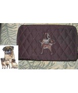 Belvah Quilted Fabric PUG FAWN Dog Breed Zip Around Brown Ladies Wallet - £10.96 GBP
