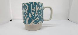 Starbucks Coffee Cup Mug 2016 12 oz BLUE &amp; WHITE FLORAL Stackable SPRING - £10.20 GBP