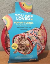 You Are Loved Pop Up Open Folded Play Tunnel Dangle Toy For Pets Kittens &amp; Cats - £7.75 GBP