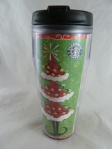 Starbucks Holiday Travel Tumbler Whimsical Christmas Tree 2004 16oz w Si... - $16.71