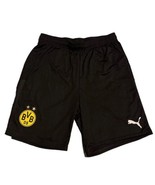 Puma Borussia Dortmund Men&#39;s Small Black Yellow Drawstring Soccer Shorts... - $35.80 CAD