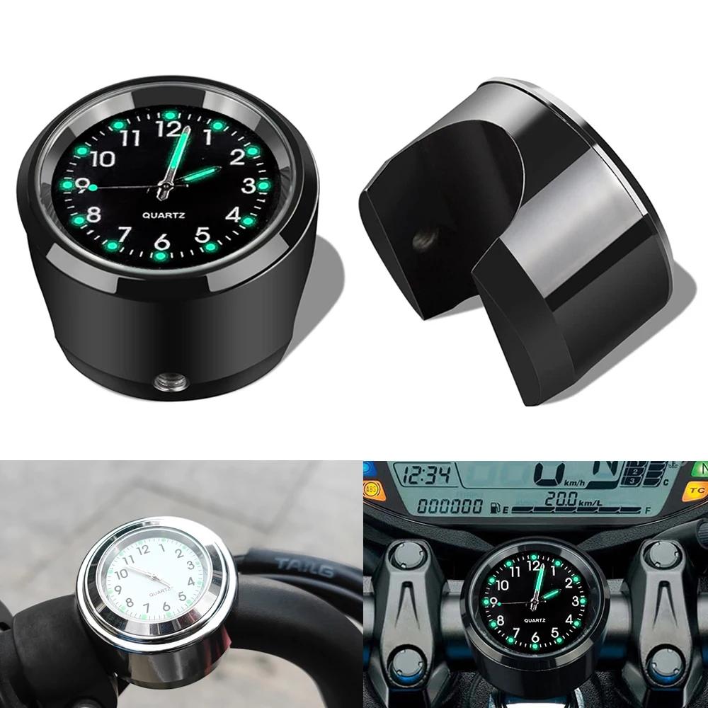 Aluminum Quartz Watch Luminous Clock Handlebar Mount for Motorcycle Scooter - £11.60 GBP+