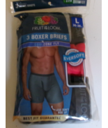 Three Fruit of the loom boxer briefs Size Large 100% Cotton Gray Black a... - $17.77
