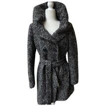 Calvin Klein Gray Marled Wool Hooded Winter Coat Shawl Collar Fabric Bel... - $1,322.92 MXN