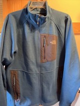 The North Face Mens Large Blue Long Sleeve Full Zip Polyester Fleece Jacket - $24.75