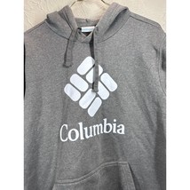 Columbia Mens Heavy Cotton Charcoal Gray Logo Hoodie Sweatshirt Size Medium - $24.95