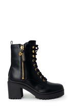 Guess Women Boots - 9.5 US EU 40 Black Leather Combat Platform Ankle New - $3,048.78 MXN