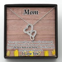 Express Your Love Gifts to Mom Best Mom in World Double Hearts Necklace Message  - £52.06 GBP