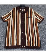 PJ Paul Jones Shirt Men XL Striped Button Up Short Sleeve Collared Knit ... - $710.65 MXN