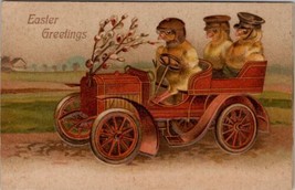 Anthropomorphic Easter 3 Chicks Driving in Automobile Embossed Postcard X6 - £15.94 GBP