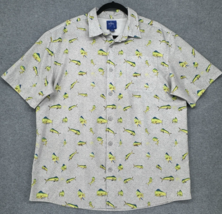 Guy Harvey Mahi Mahi Fishing Shirt Large Gray Dolphin Fish Button Up - $26.72
