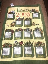 Vintage Harrods Knightsbridge 2003 Floral Tea Towel,calendar - $19.42