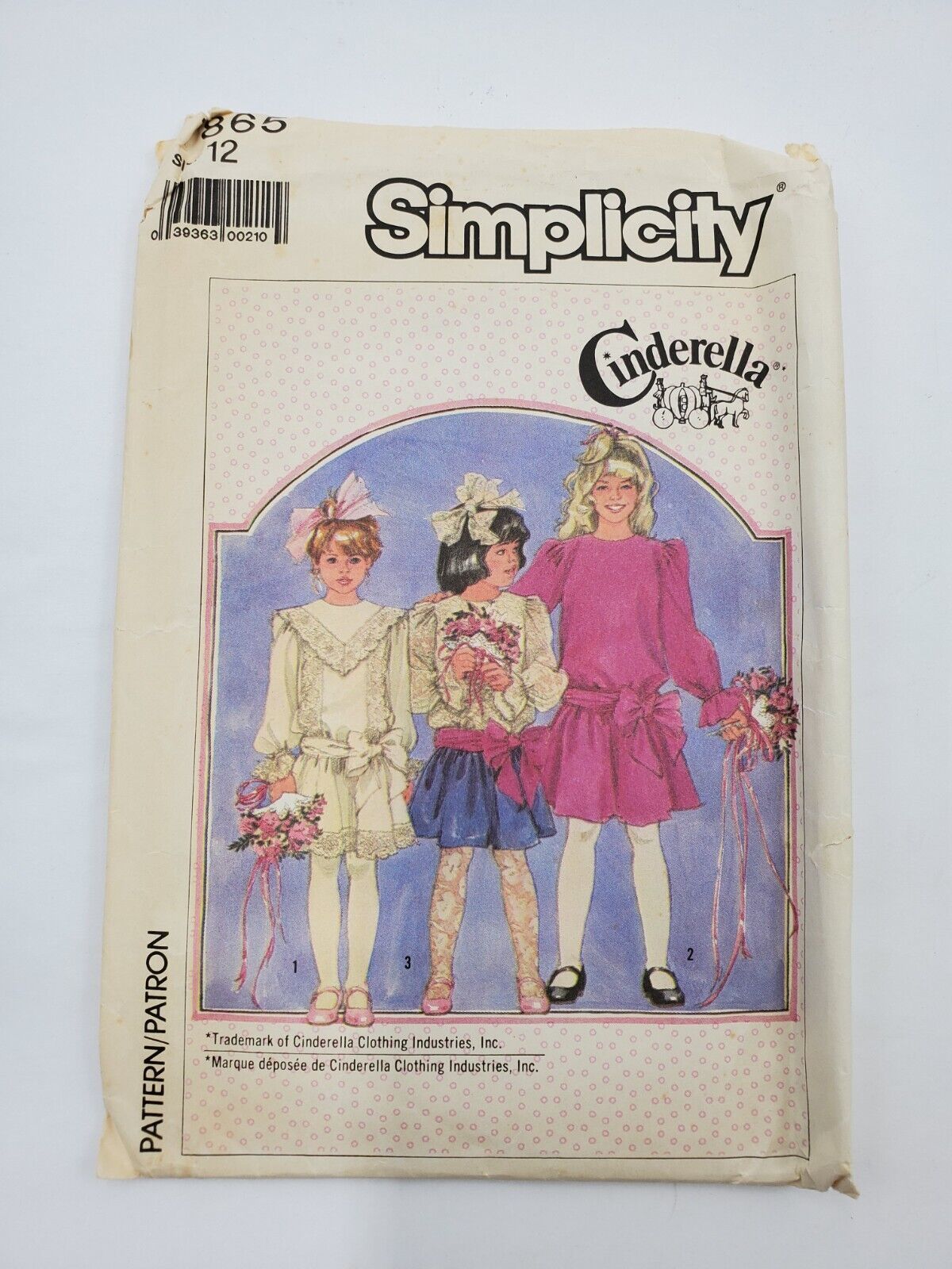 Simplicity 7865 Sewing Pattern Girls Child Cinderella Dress Vintage Cut Size 12 - $7.88