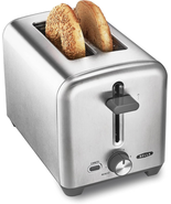 Stainless Steel 2 Slice Toaster Extra Wide Slots Crumb Tray Auto Shut Of... - $18.80