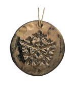 1Pc Golden Handmade Ceramic Snowflake Ornament, Metal Look Christmas Tre... - £31.69 GBP
