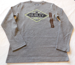 Hurley Boy's Youth Long Sleeve Thermal Shirt Grey Heather Size 14/16 NWOT - $20.58