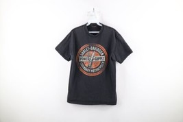 Harley Davidson Mens Size Medium Faded Spell Out Spark Plug Eagle T-Shirt Black - £29.56 GBP